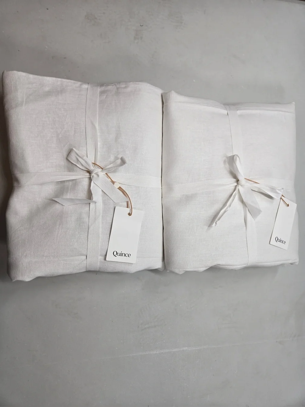 NWT QUINCE Set Of 2 48x84 European Linen True Blackout Curtains Cream 0510